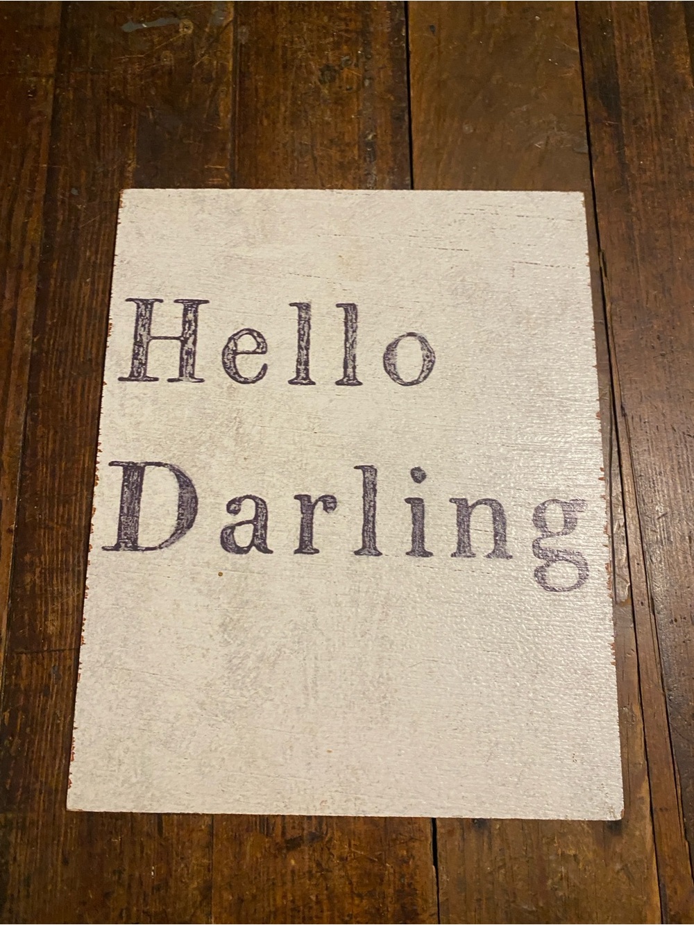 Hello Darling White Decorative Wall Plaque